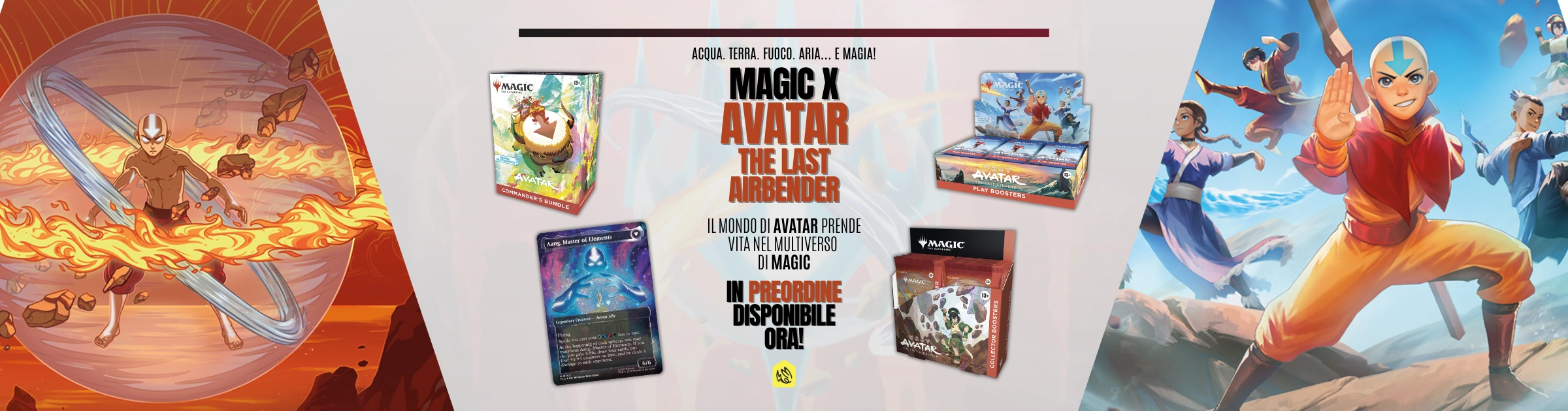 Slider per la prerelease dell'espansione MTG x Avatar the last airbender su pikapika