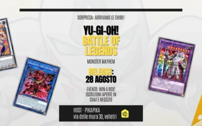 Immagine in evidenza per l'evento WIN A BOX di YuGiOh Battle of Legends Monster Mayhem