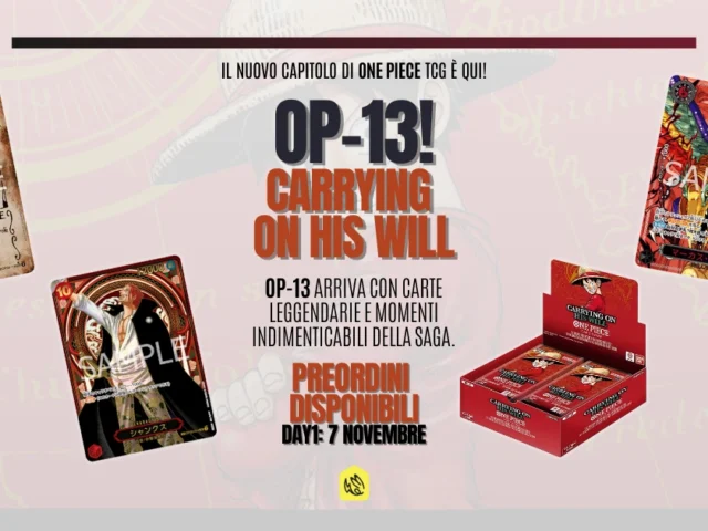 Slider per il prerelease di One Piece op13 carrying on his will su pikapika