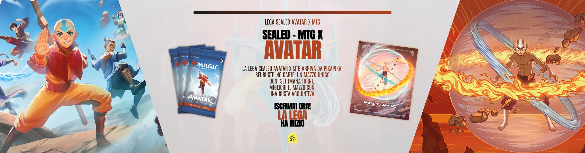 Slider evento lega MTG x AVatar padroneggia i 4 elementi pikapika