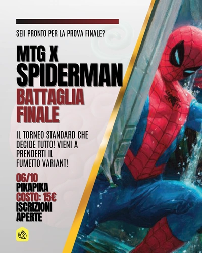 Slider MObile Evento Battaglia FInale MTG x Spiderman 6 novembre PikaPika